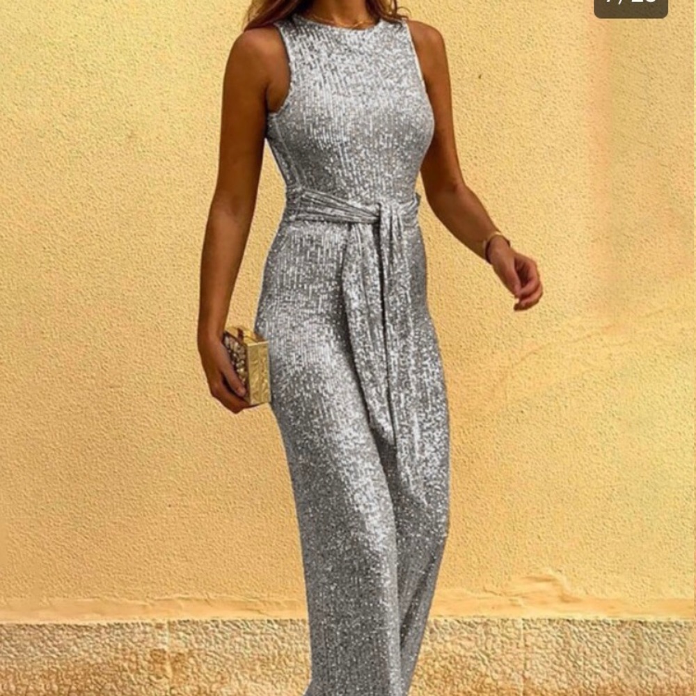 Silver Sparkle Jumpsuit